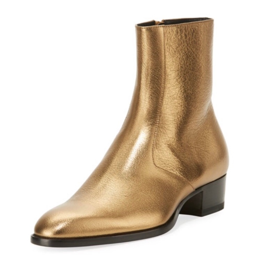 Gold Saint Laurent Wyatt 40mm Chelsea Boot